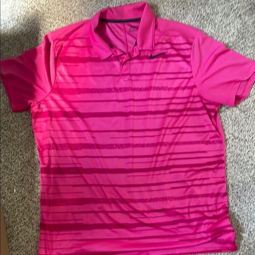 Nike Men's Pink Golf Shirt